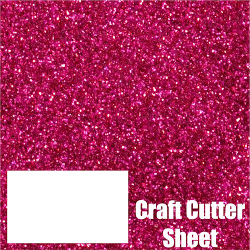 Hot Pink Heat Transfer Glitter Vinyl - Craft Cutter Sheet 12 X 18