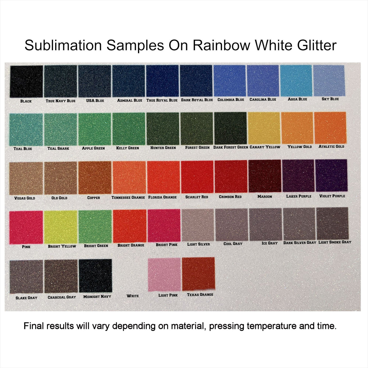 Sublimation Color Chart In Cd R Novelty Sublimation – Cheer Bow Supply
