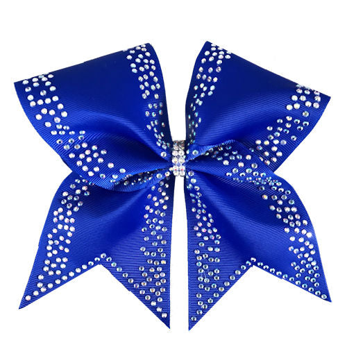 Shown using two strips in AB crystal on electric blue ribbon.