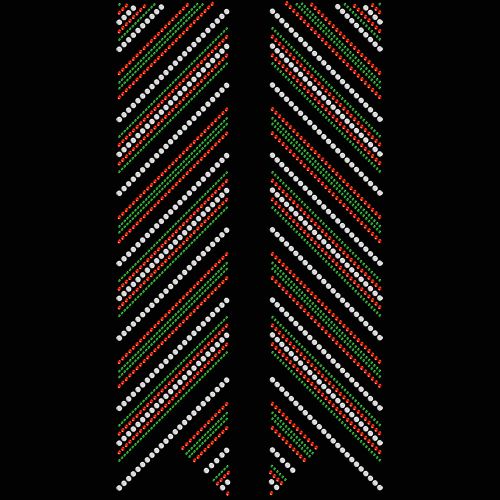 Shown as finished example with orange rhinestones and sublimation on white glitter.