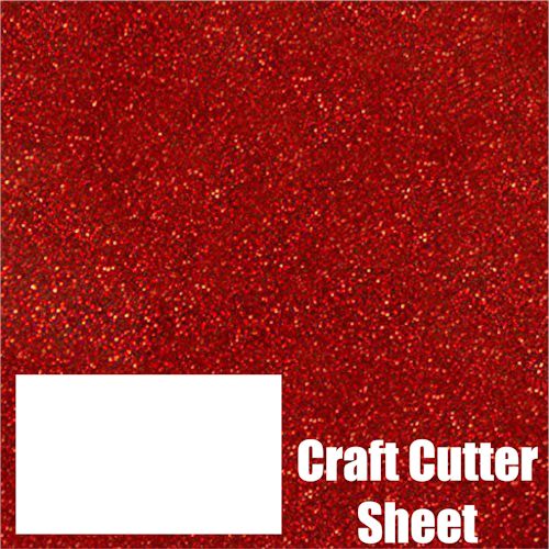 Red Heat Transfer Glitter Vinyl - Craft Cutter Sheet 12
